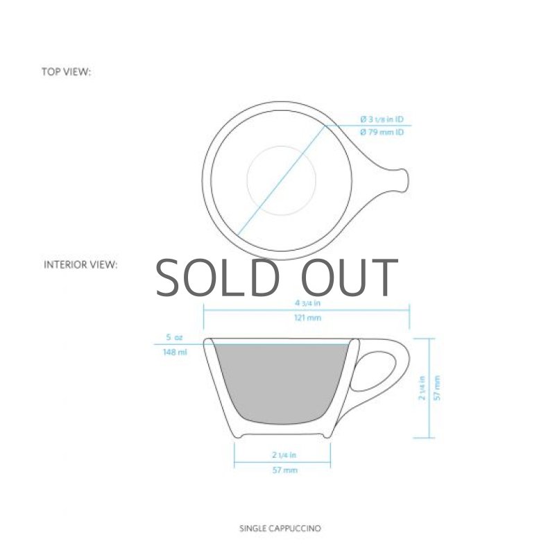 画像2: SALE対象   LINO Single Cappuccino , 5oz Cup&Saucer (2)